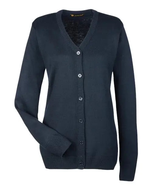 Harriton M425w Women’s Pilbloc V-neck Button Cardigan Sweater - Dark Navy