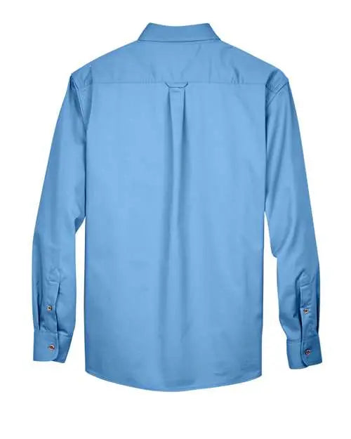 Harriton M500 Men’s Easy Blend Long Sleeve Twill Shirt - Light College Blue