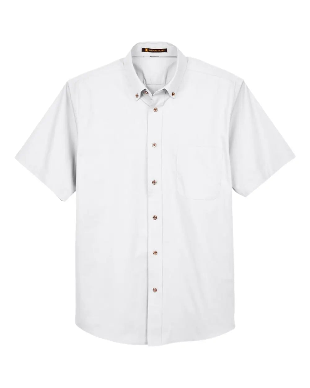 Harriton M500s Men’s Easy Blend Twill Dress Shirt with Stain-release - White - Adult Xs
