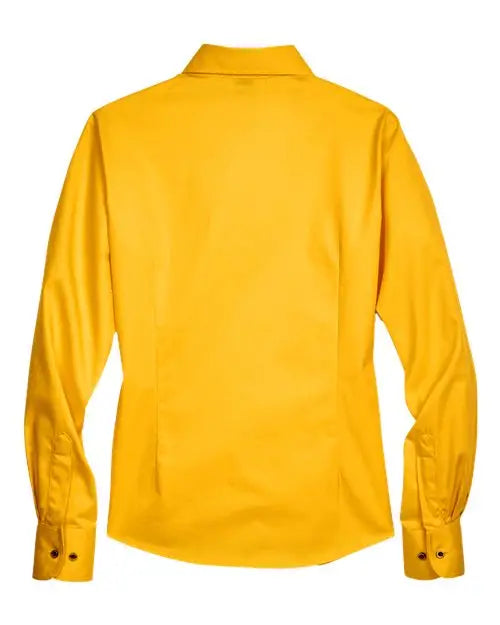 Harriton M500w Women’s Easy Blend Long Sleeve Twill Dress Shirt with Stain-release - Sunray Yellow