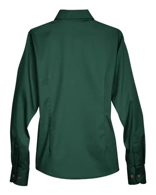 Harriton M500w Women’s Easy Blend Long Sleeve Twill Dress Shirt with Stain-release - Hunter
