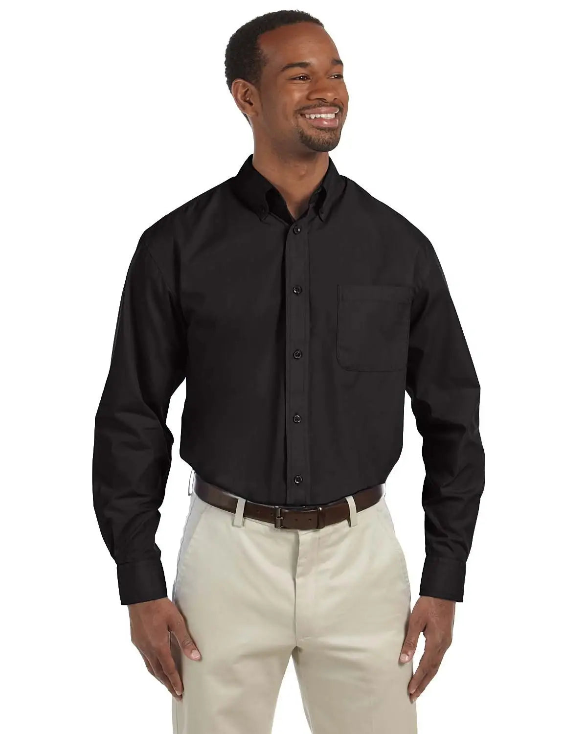 Harriton M510 Men’s Essential Poplin - Black
