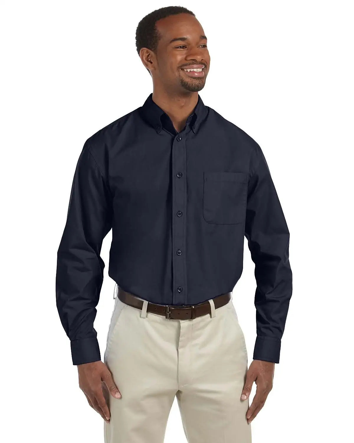 Harriton M510 Men’s Essential Poplin - Navy