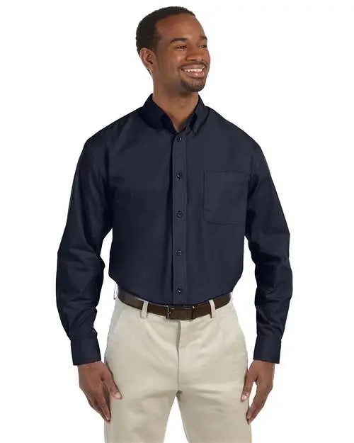 Harriton M510t Men’s Tall Essential Poplin - Navy - Adult Xlt