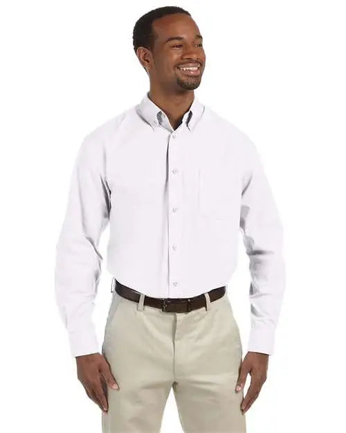Harriton M510t Men’s Tall Essential Poplin - White - Adult Xl