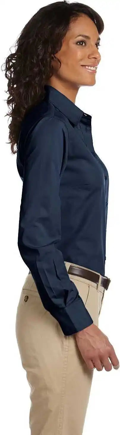 Harriton M510w Ladies’ 31 Oz Essential Poplin - Navy - Ladies l