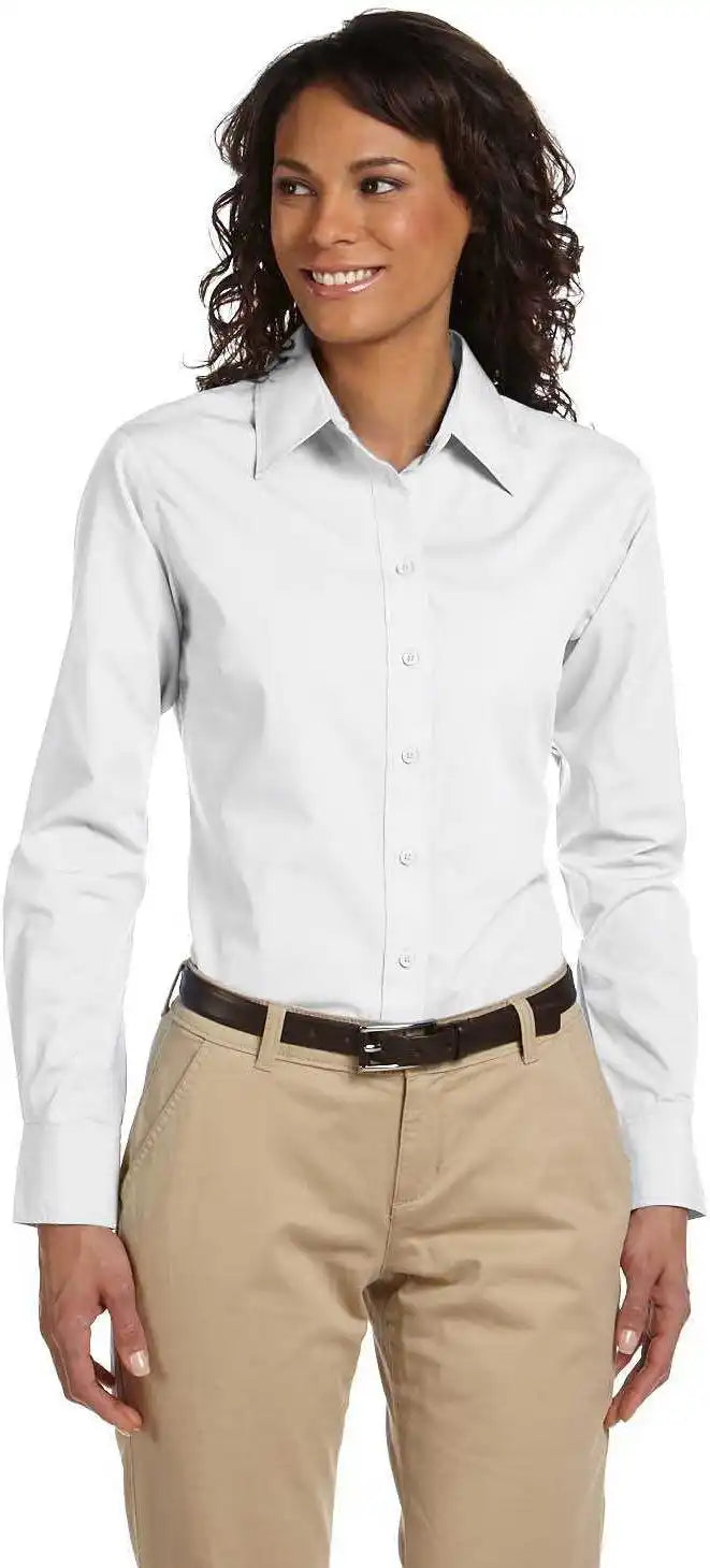 Harriton M510w Ladies’ 31 Oz Essential Poplin - White - Ladies s