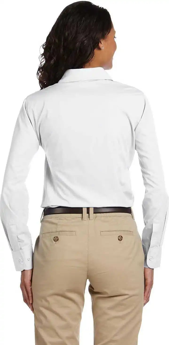 Harriton M510w Ladies’ 31 Oz Essential Poplin - White - Ladies s