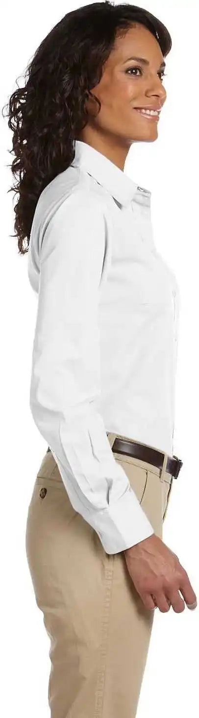 Harriton M510w Ladies’ 31 Oz Essential Poplin - White - Ladies s