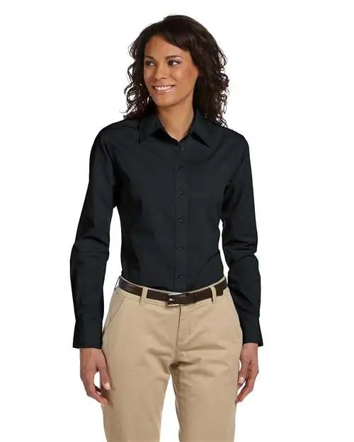 Harriton M510w Women’s Essential Poplin - Black