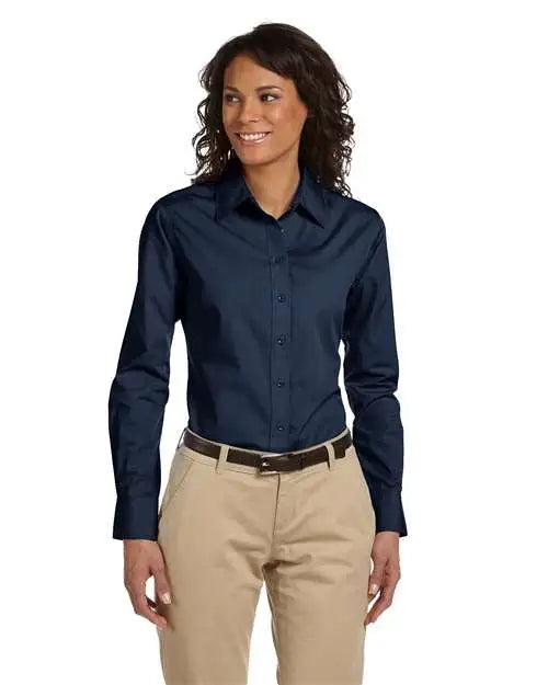 Harriton M510w Women’s Essential Poplin - Navy