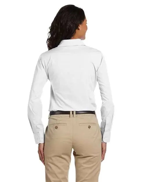 Harriton M510w Women’s Essential Poplin - White