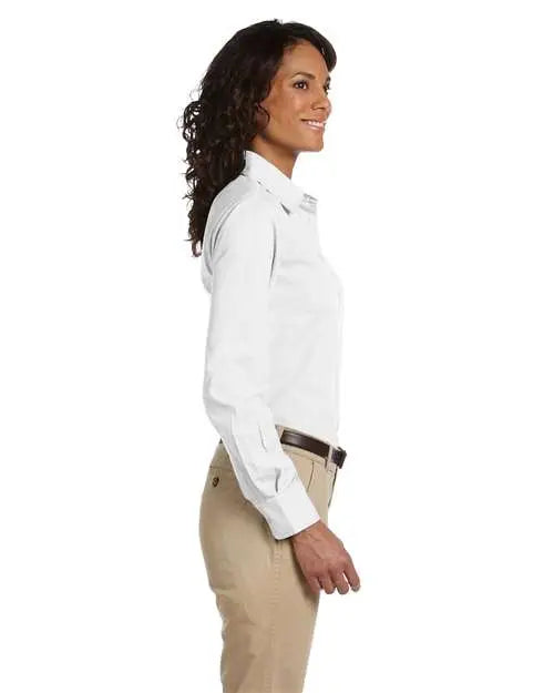 Harriton M510w Women’s Essential Poplin - White