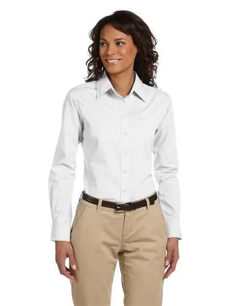 Harriton M510w Women’s Essential Poplin - White - s