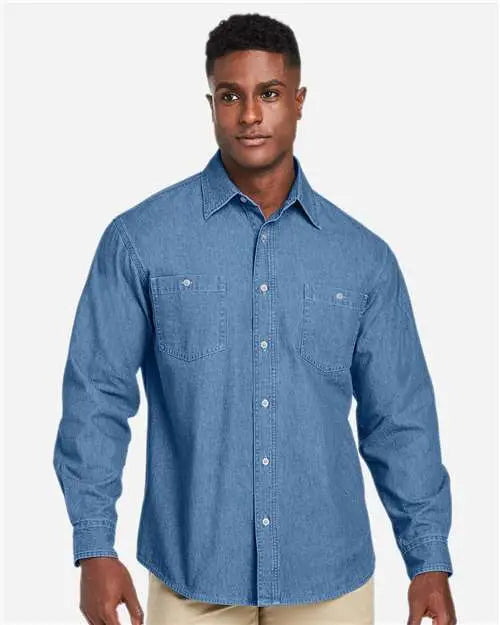 Harriton M540 Unisex Denim Shirt Jacket - Light