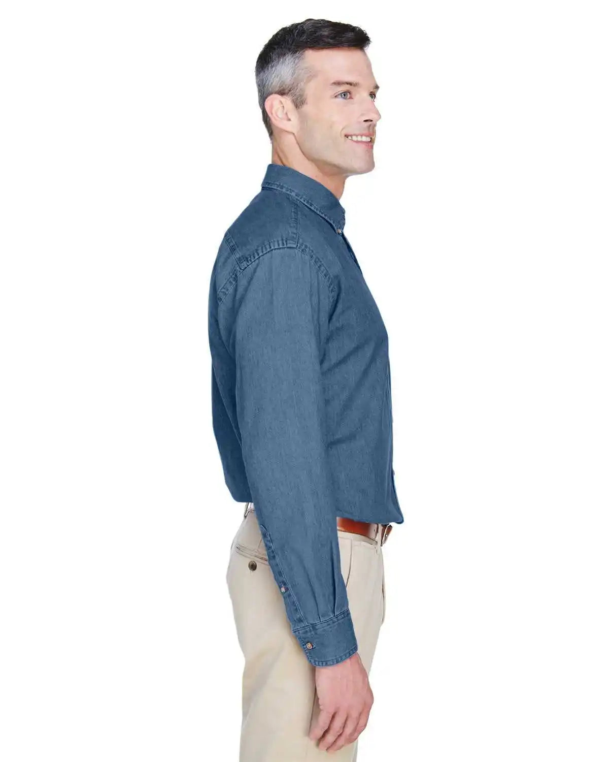 Harriton M550 Men’s 65 Oz Long-sleeve Denim Shirt - Light