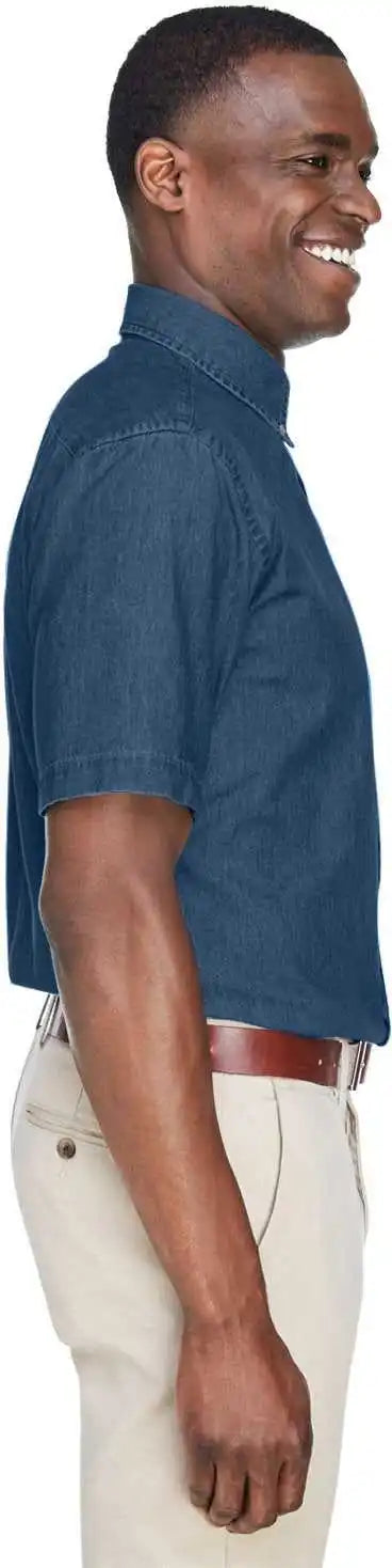 Harriton M550s Men’s 65 Oz Short-sleeve Denim Shirt - Dark