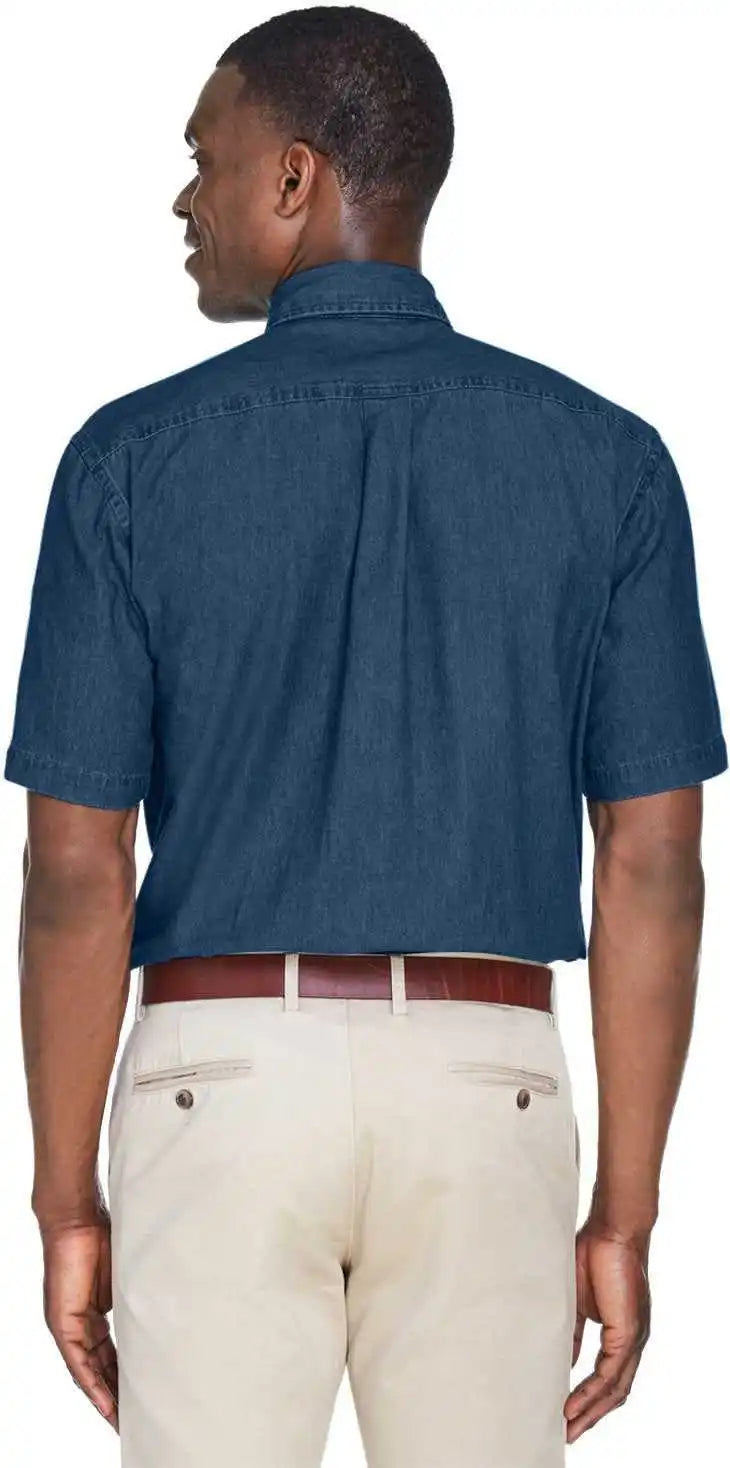 Harriton M550s Men’s 65 Oz Short-sleeve Denim Shirt - Dark