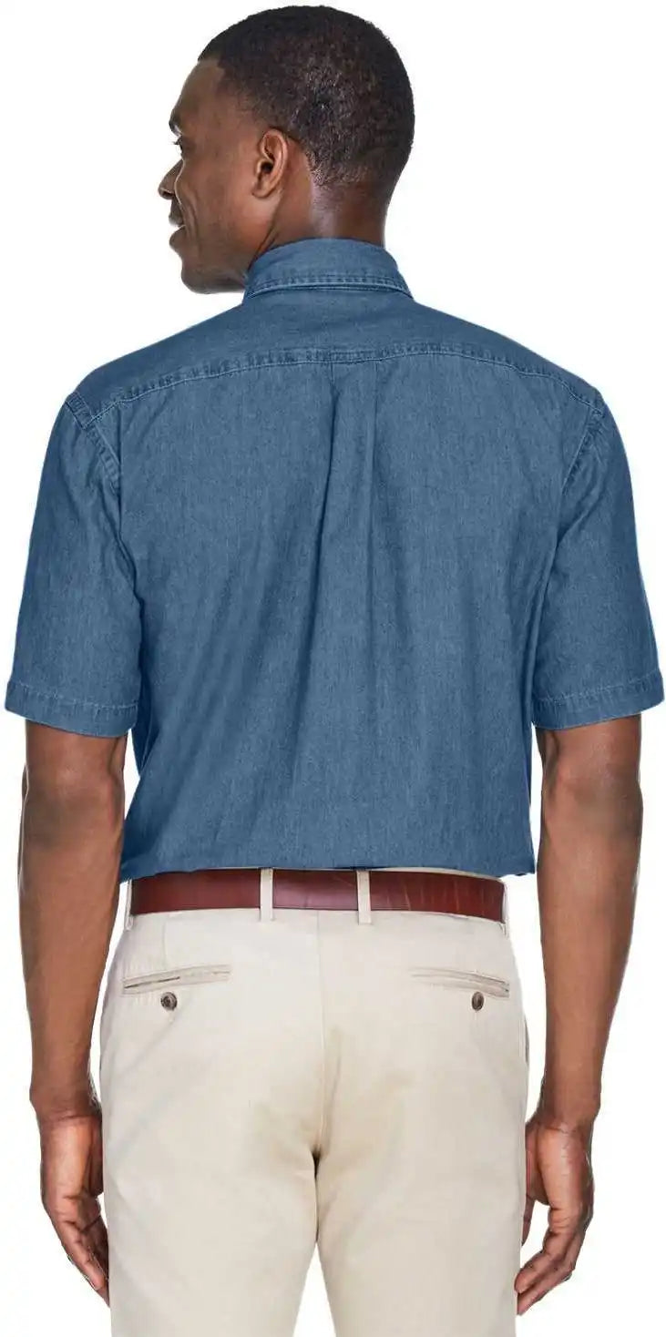 Harriton M550s Men’s 65 Oz Short Sleeve Denim Shirt Light