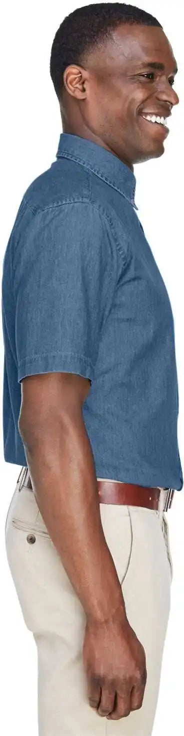 Harriton M550s Men’s 65 Oz Short Sleeve Denim Shirt Light