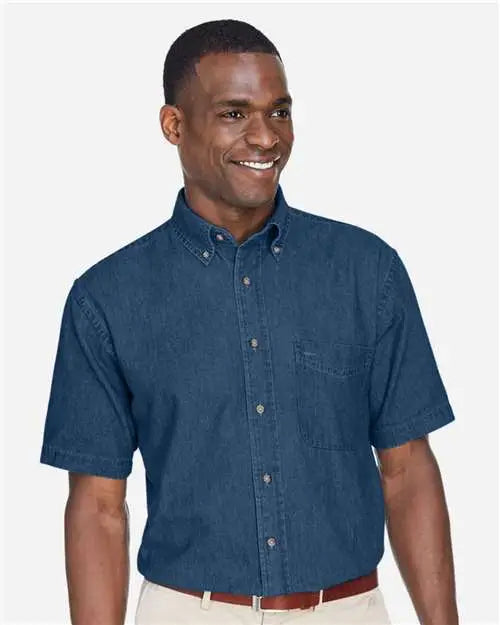 Harriton M550s Men’s Denim Shirt - Dark