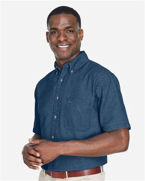 Harriton M550s Men’s Denim Shirt - Dark