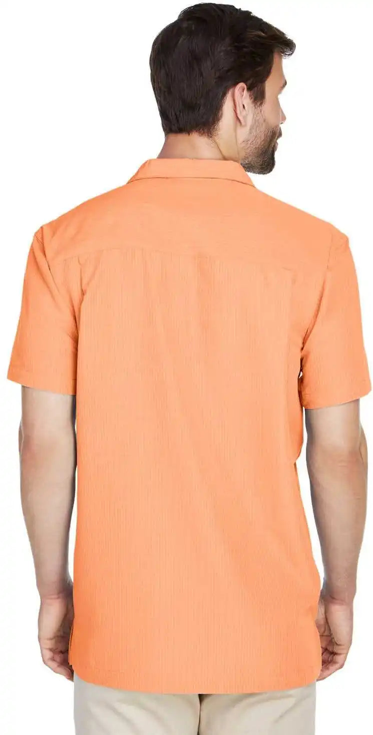 Harriton M560 Men’s Barbados Textured Camp Shirt Nectarine