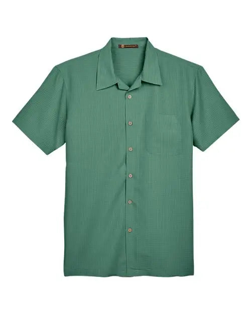 Harriton M560 Men’s Barbados Textured Camp Shirt - Palm Green