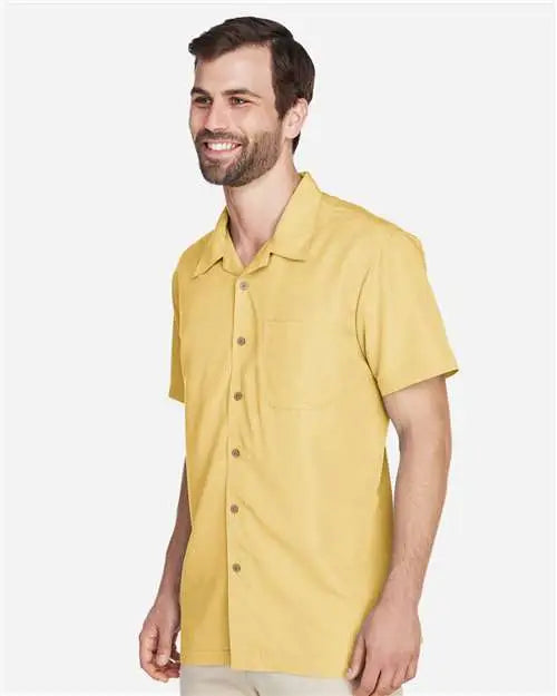 Harriton M560 Men’s Barbados Textured Camp Shirt - Pineapple