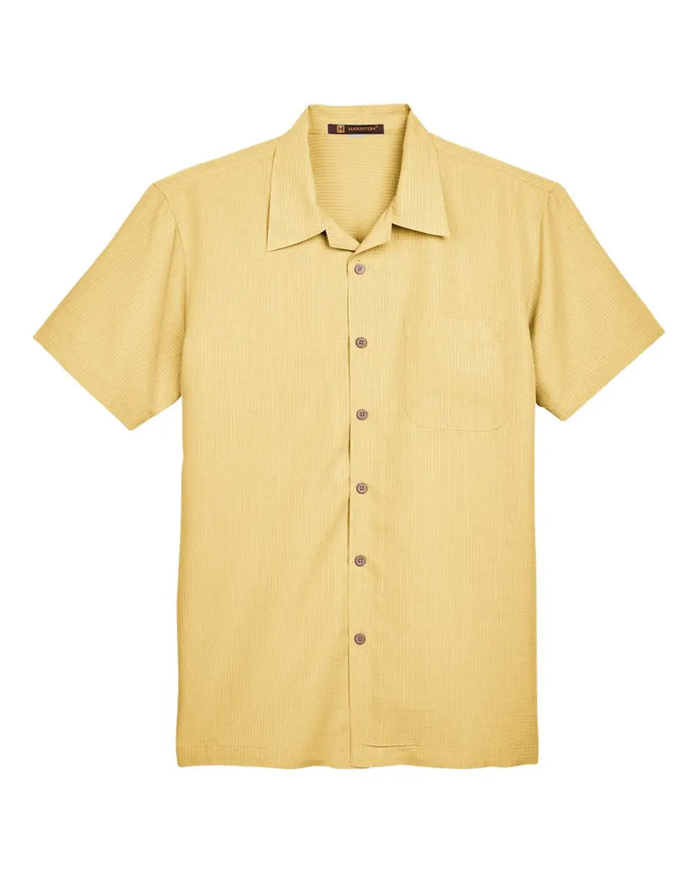 Harriton M560 Men’s Barbados Textured Camp Shirt - Pineapple - Yellow / Xs