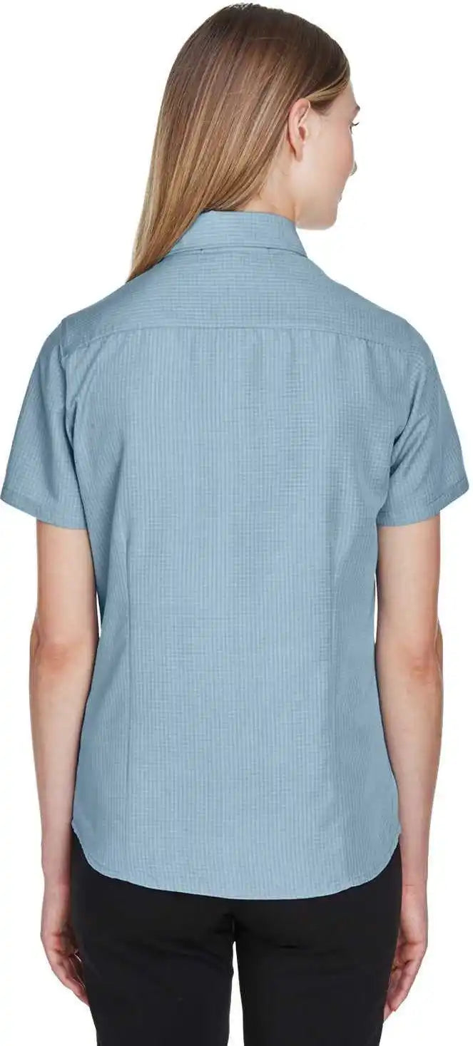 Harriton M560w Ladies’ Barbados Textured Camp Shirt - Cloud Blue - Ice / Ladies l