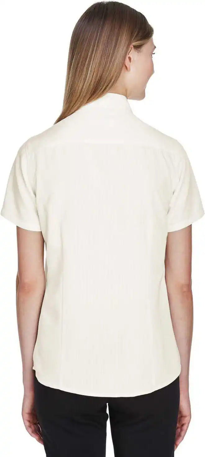 Harriton M560w Ladies’ Barbados Textured Camp Shirt - Creame - Ivory / Ladies l
