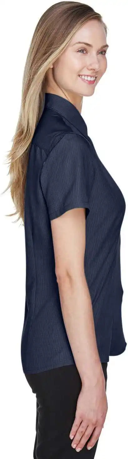 Harriton M560w Ladies’ Barbados Textured Camp Shirt - Navy