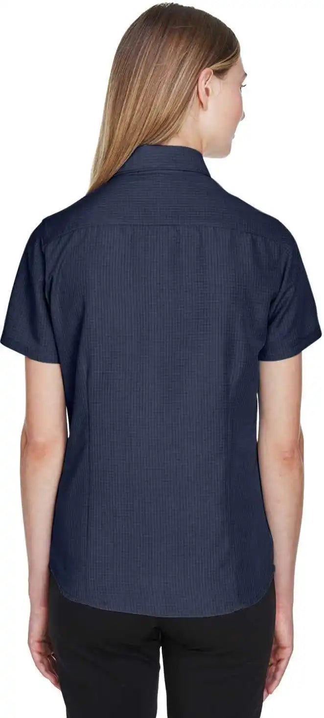 Harriton M560w Ladies’ Barbados Textured Camp Shirt - Navy
