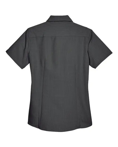 Harriton M560w Women’s Barbados Textured Camp Shirt - Black