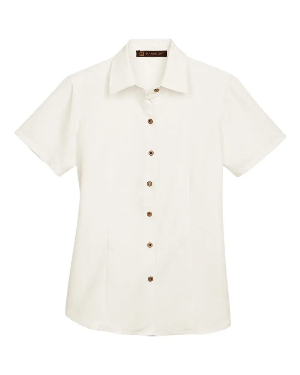 Harriton M560w Women’s Barbados Textured Camp Shirt - Cream - Xs