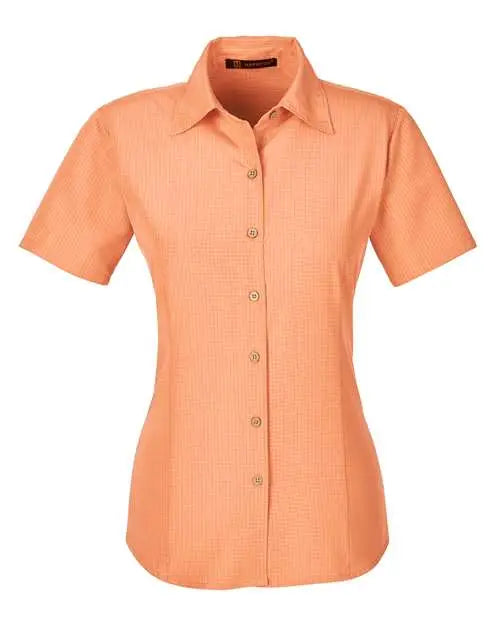Harriton M560w Women’s Barbados Textured Camp Shirt - Nectarine