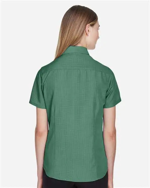 Harriton M560w Women’s Barbados Textured Camp Shirt - Palm Green