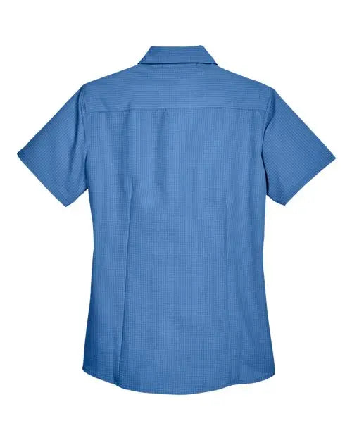 Harriton M560w Women’s Barbados Textured Camp Shirt - Pool Blue