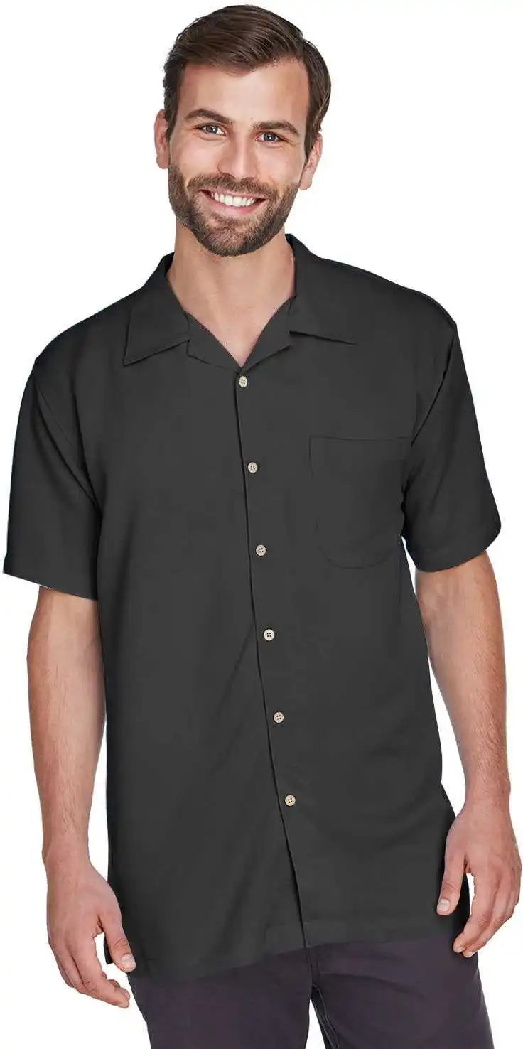 Harriton M570 Men’s Bahama Cord Camp Shirt - Black - Adult 3xl