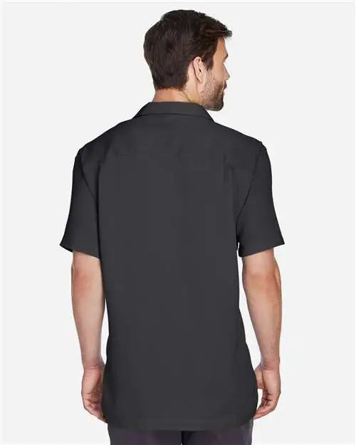 Harriton M570 Men’s Bahama Cord Camp Shirt - Black