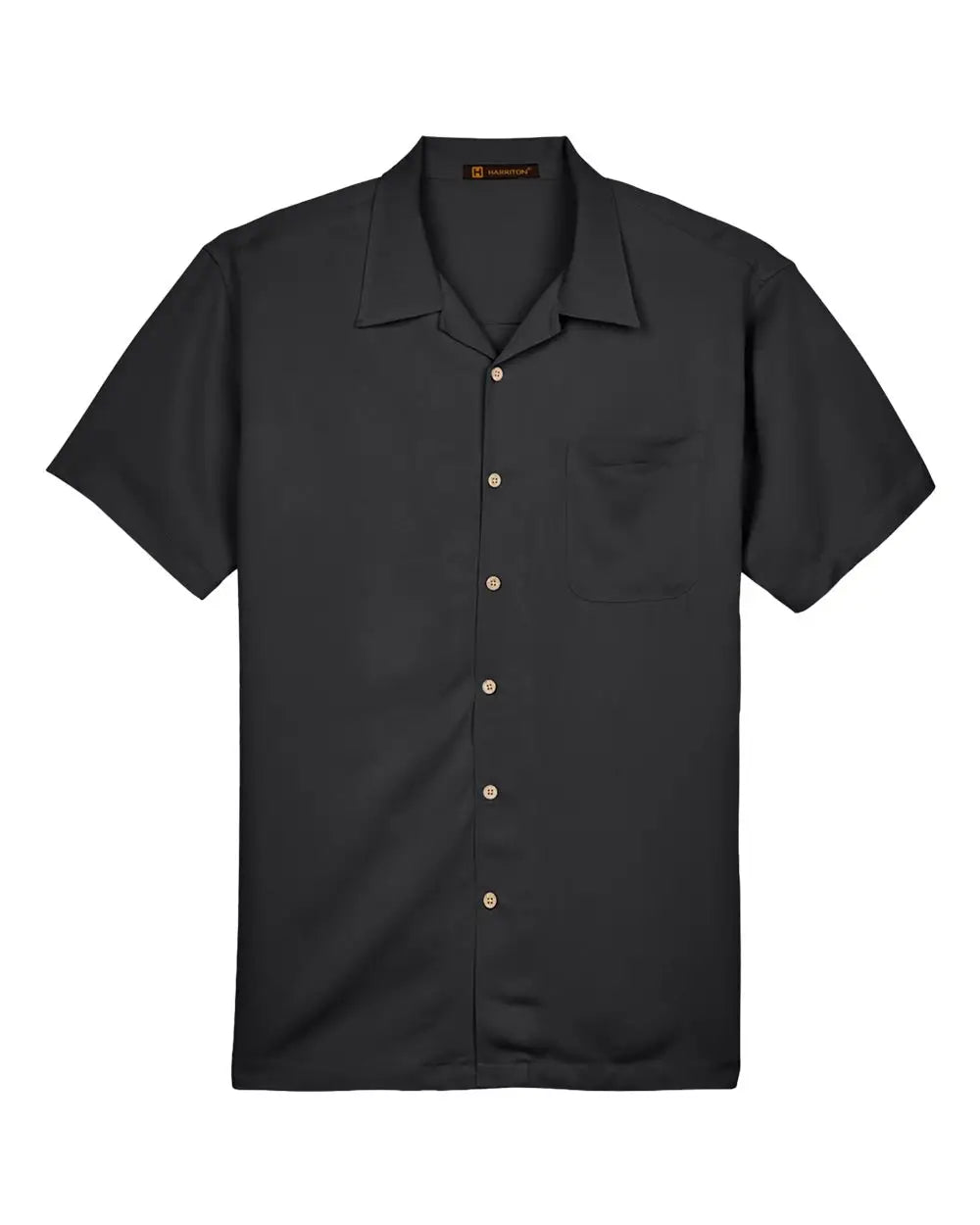 Harriton M570 Men’s Bahama Cord Camp Shirt - Black - s