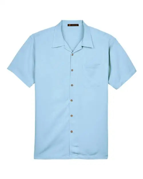 Harriton M570 Men’s Bahama Cord Camp Shirt - Cloud Blue