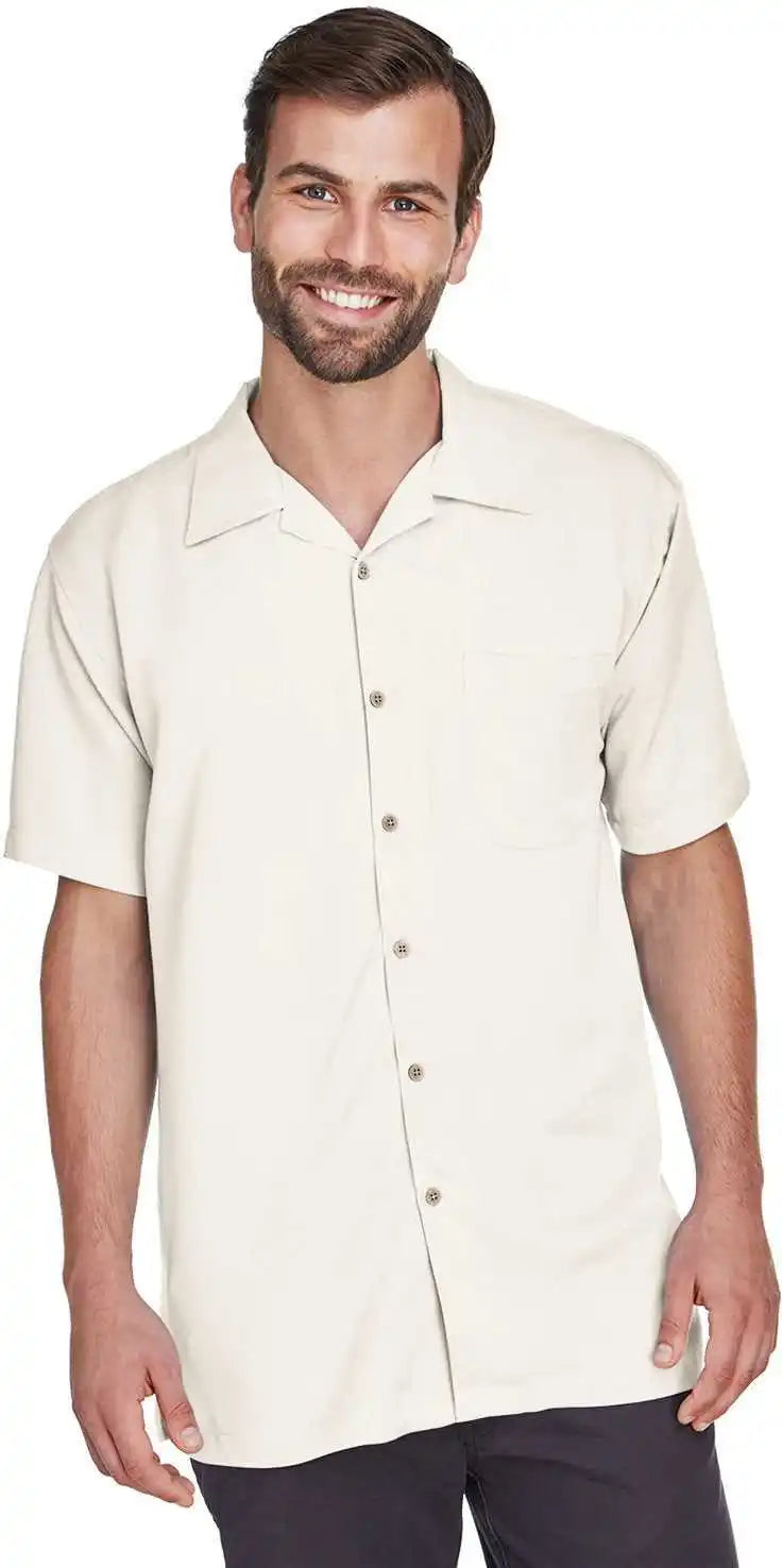 Harriton M570 Men’s Bahama Cord Camp Shirt Creame Ivory / Adult Xl