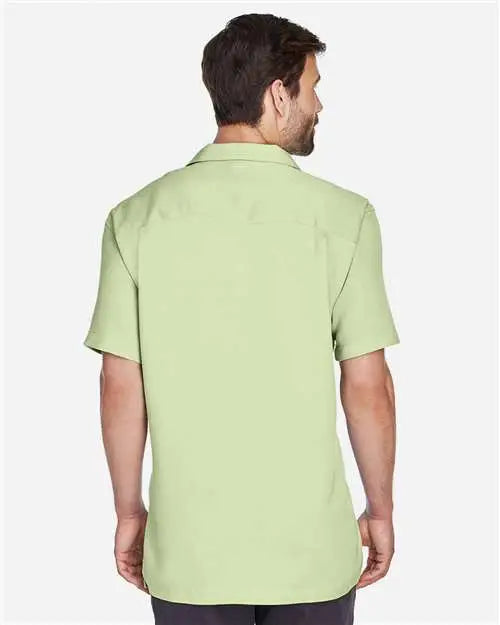 Harriton M570 Men’s Bahama Cord Camp Shirt - Green Mist