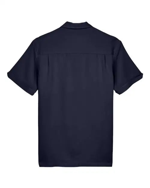 Harriton M575 Men’s Two-tone Camp Shirt - Navy Cream