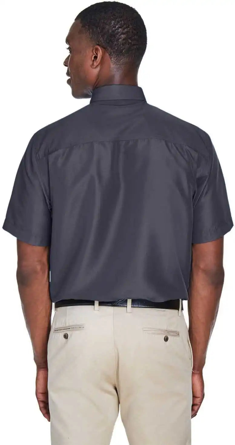 Harriton M580 Men’s Key West Short Sleeve Performance Staff Shirt Dark Charcoal