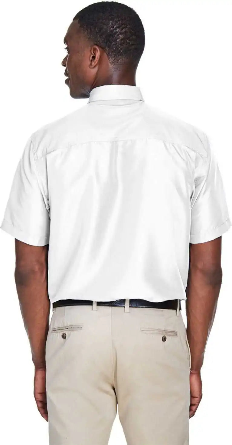Harriton M580 Men’s Key West Short Sleeve Performance Staff Shirt White