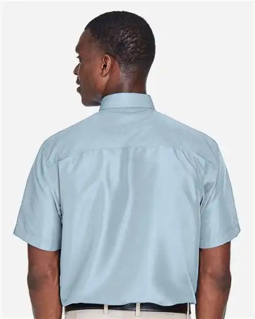 Harriton M580 Men’s Key West Short Sleeve Performance Staff Shirt - Cloud Blue - Xs