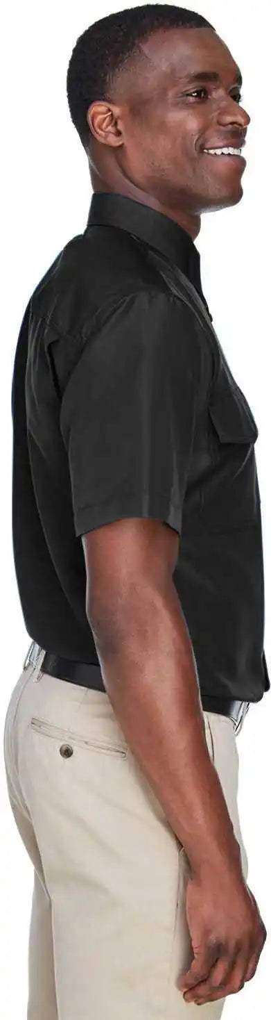 Harriton M580 Men’s Key West Short Sleeve Performance Staff Shirt Black